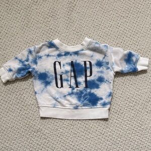 GAP baby Blue and White Tie-Dye Sweatshirt